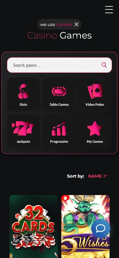 Betty Wins Casino RTG games on mobile