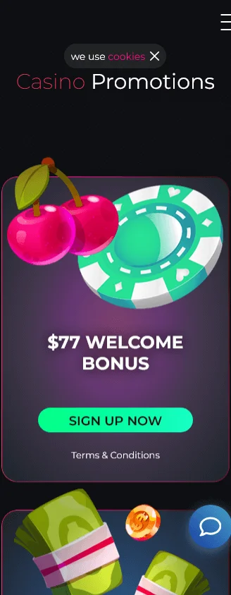 Betty Wins Casino promotions on mobile